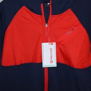 Marmot Men's Hanging Rock Hoodie Size L Arctic Navy/Victory Red